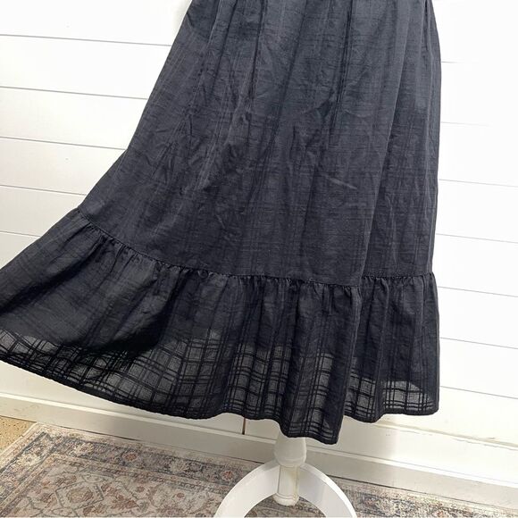 GAP Black Puff Sleeve Midi Dress Size Large - Picture 5 of 10